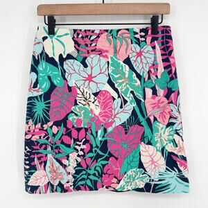 Talbots Tropical Botanical Floral Skirt Size 2